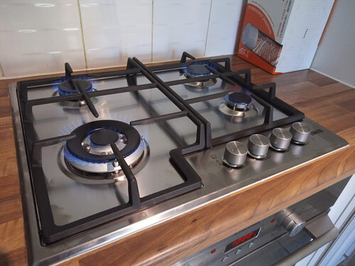 Gas stove top unit.