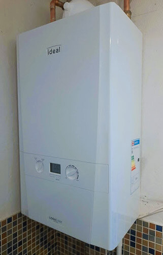 Simon Mander fitted central heating boiler ideal brand.